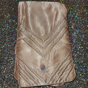 Vintage henri bendel New York Pink Satin Roll-Up Makeup Case Travel Cosmetic